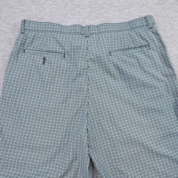 Perry Ellis Mens 36 Chino Shorts Green Blue Gingham Slash Pocket Golf Stretch - Picture 4 of 11